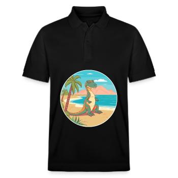 Lézard Aquarelle Dessin Animé Kawaii Clipart Animal - Polo PREPSTER bio Stanley/Stella Unisexe - noir - Devant - Roxy (174cm) & Andy (188cm)