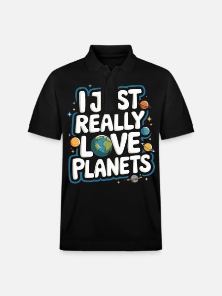 Planet Solar System Astronomy Space - Stanley/Stella Unisex Organic Polo Shirt PREPSTER - black