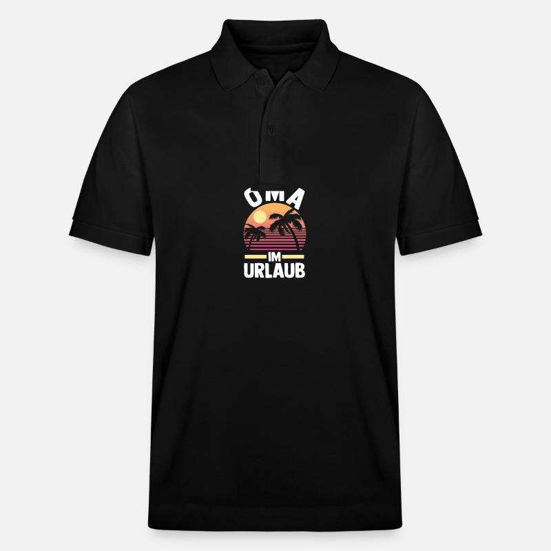 Vacancier Grand-mère Mamie - Polo PREPSTER bio Stanley/Stella Unisexe - noir
