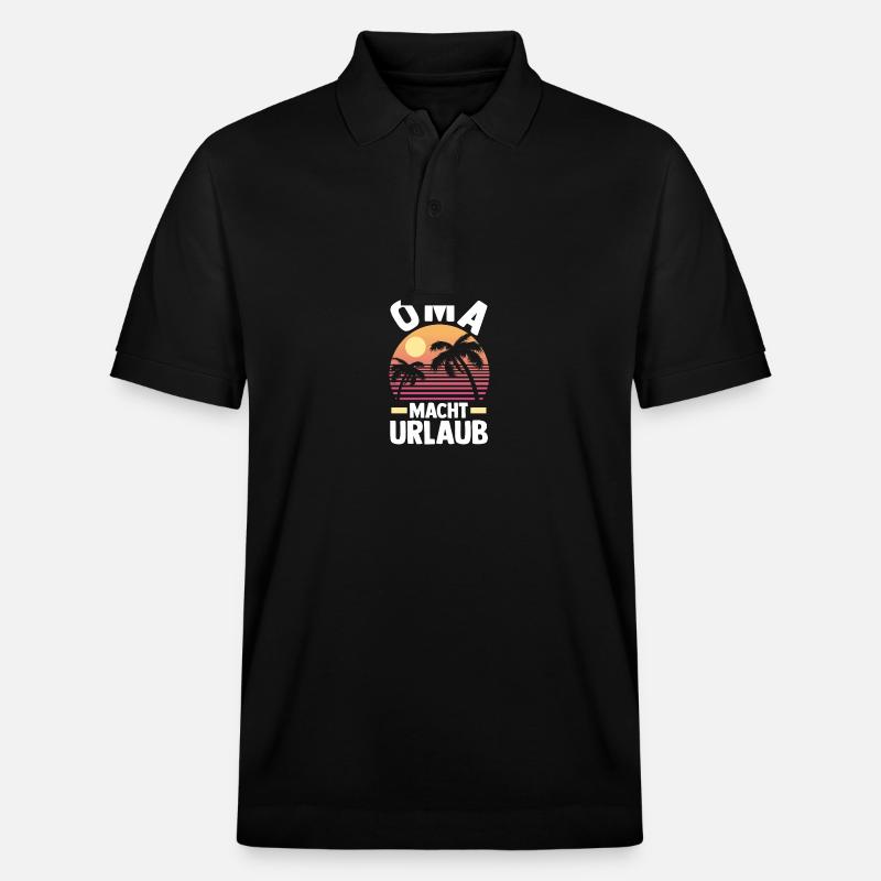 Urlaub Urlauberin Großmutter Oma - Stanley/Stella Unisex Bio-Poloshirt PREPSTER - Schwarz