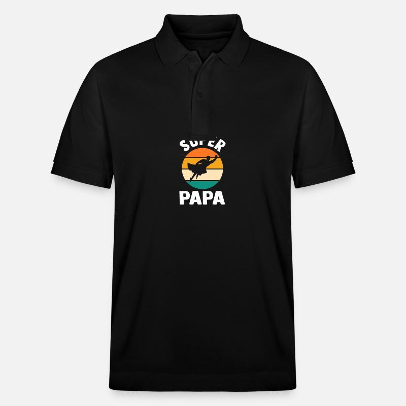 Vater Superheld Papa - Stanley/Stella Unisex Bio-Poloshirt PREPSTER - Schwarz