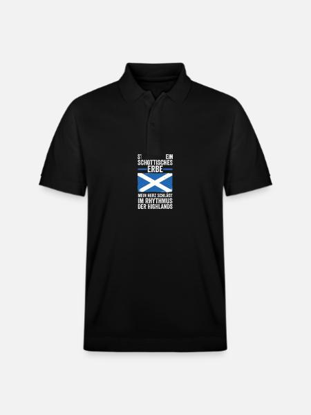 Scots Scottish Scotland - Stanley/Stella Unisex Organic Polo Shirt PREPSTER - black