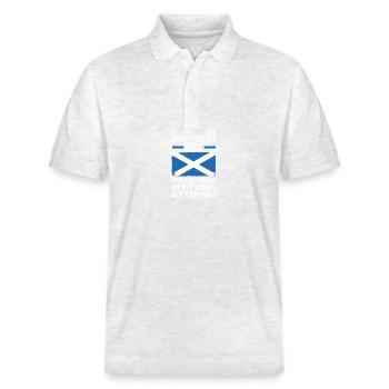 Schotten Schottisch Schottland - Stanley/Stella Unisex Bio-Poloshirt PREPSTER - Weiß meliert - Vorne - Roxy (174cm) & Andy (188cm)