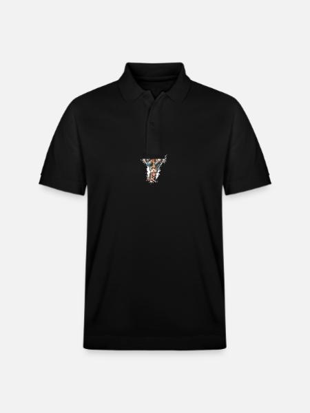 Giraffe Christmas Funny - Stanley/Stella Unisex Organic Polo Shirt PREPSTER - black