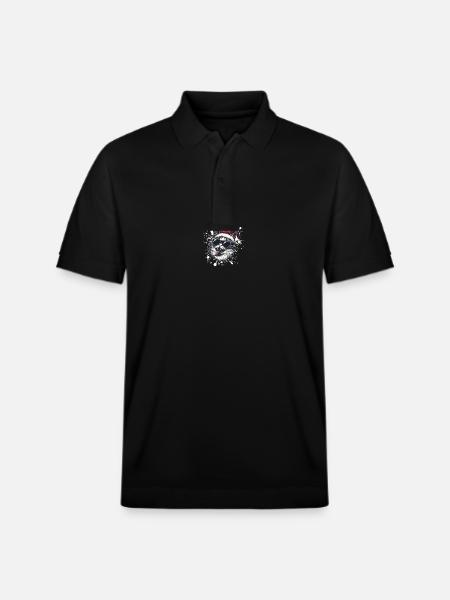 Cat Christmas Funny - Stanley/Stella Unisex Organic Polo Shirt PREPSTER - black