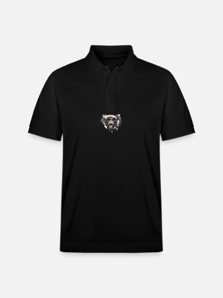 Monkey Christmas Funny - Stanley/Stella Unisex Organic Polo Shirt PREPSTER - black
