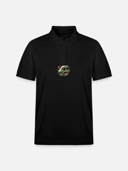 Turtle Christmas Funny - Stanley/Stella Unisex Organic Polo Shirt PREPSTER - black
