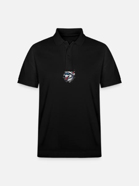 Wolf Christmas Funny - Stanley/Stella Unisex Organic Polo Shirt PREPSTER - black