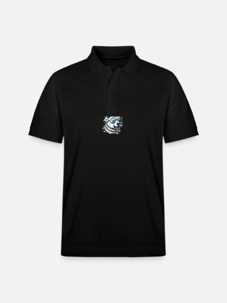 Polar Bear Christmas Funny - Stanley/Stella Unisex Organic Polo Shirt PREPSTER - black