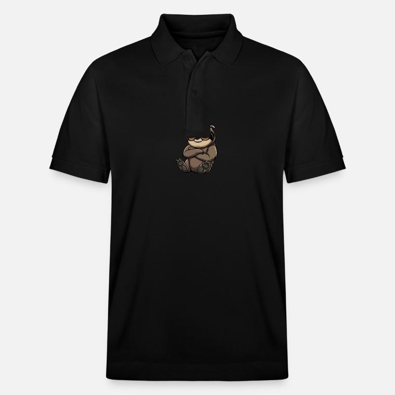 Sloth Cool Comic - Stanley/Stella Unisex Organic Polo Shirt PREPSTER - black