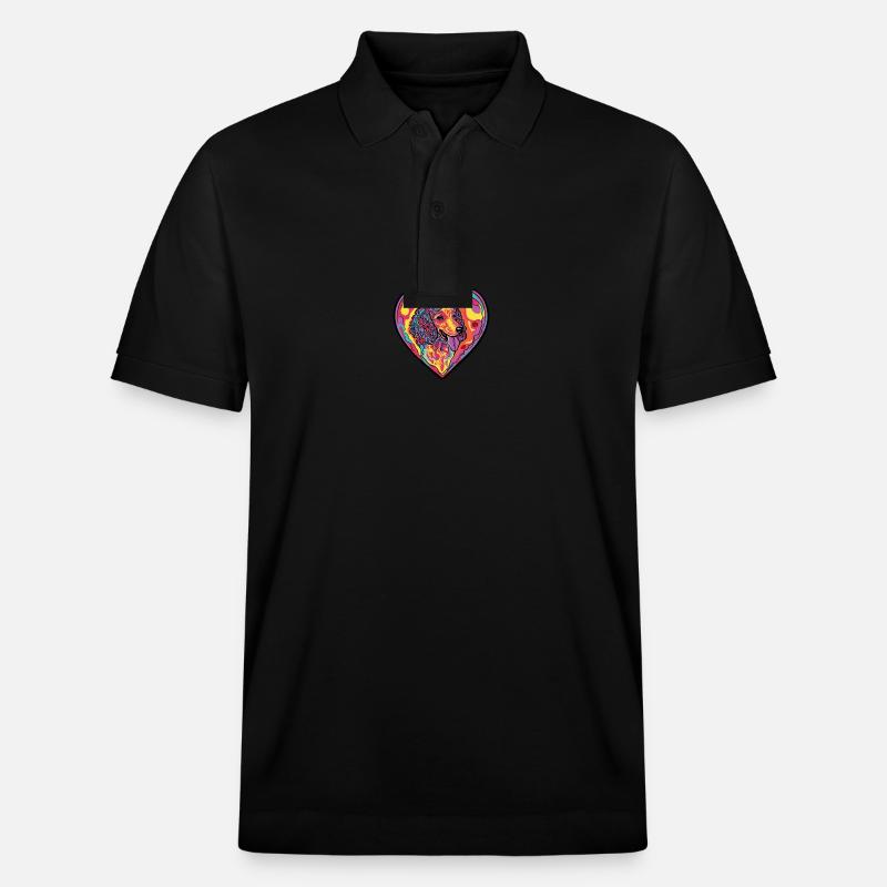 Caniche Chien Coeur Amour - Polo PREPSTER bio Stanley/Stella Unisexe - noir