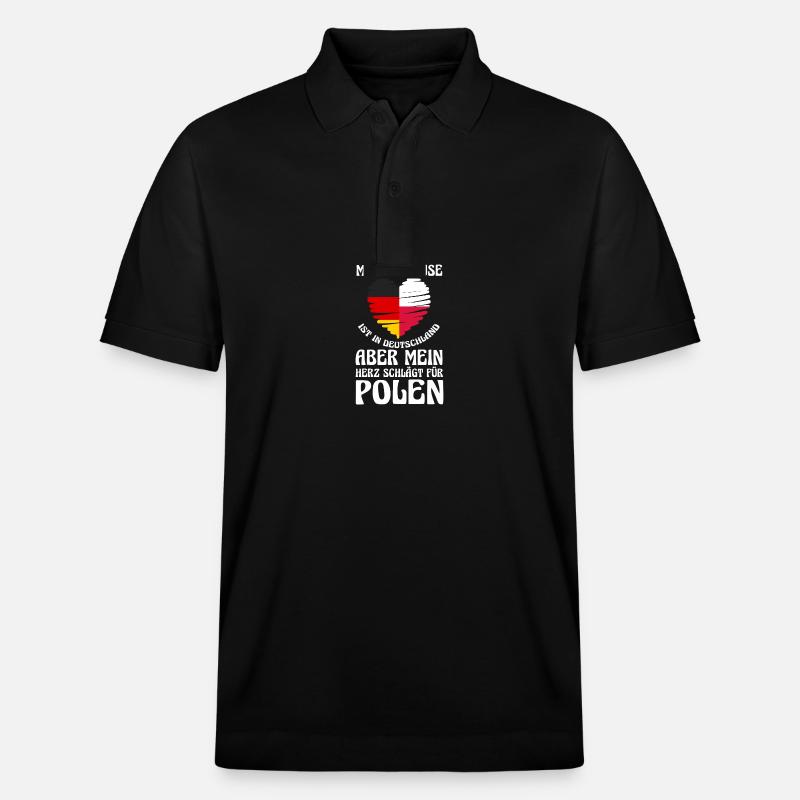 Pole Deutschland Polen - Stanley/Stella Unisex Bio-Poloshirt PREPSTER - Schwarz