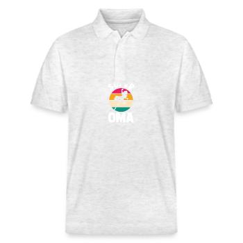 Grandmother Grandma - Stanley/Stella Unisex Organic Polo Shirt PREPSTER - heather white - Front - Roxy (174cm) & Andy (188cm)