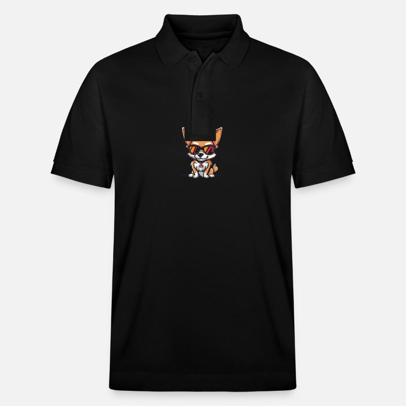Chihuahua Chiens Bande dessinée cool - Polo PREPSTER bio Stanley/Stella Unisexe - noir