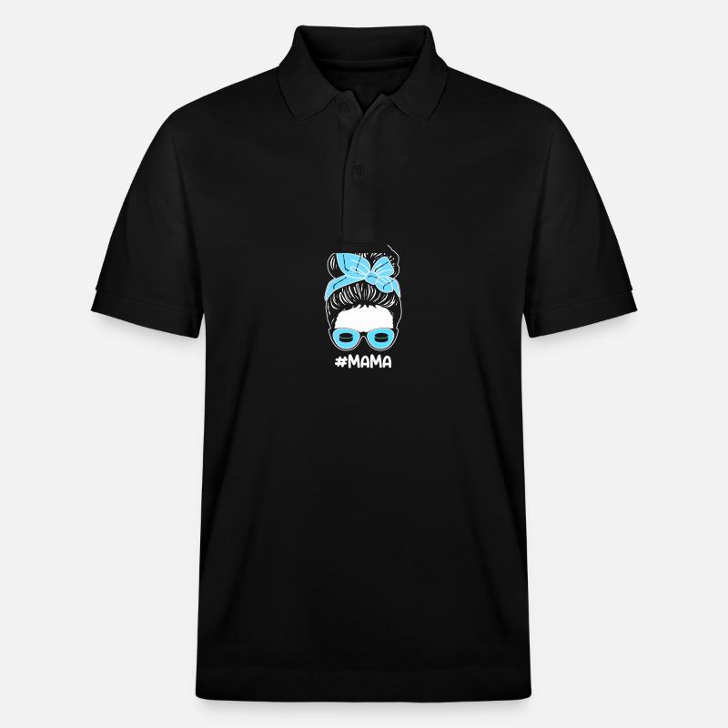 Eishockeyspieler Mama Mutter Eishockey - Stanley/Stella Unisex Bio-Poloshirt PREPSTER - Schwarz