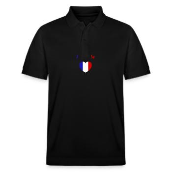 patriote - Polo PREPSTER bio Stanley/Stella Unisexe - noir - Devant - Roxy (174cm) & Andy (188cm)