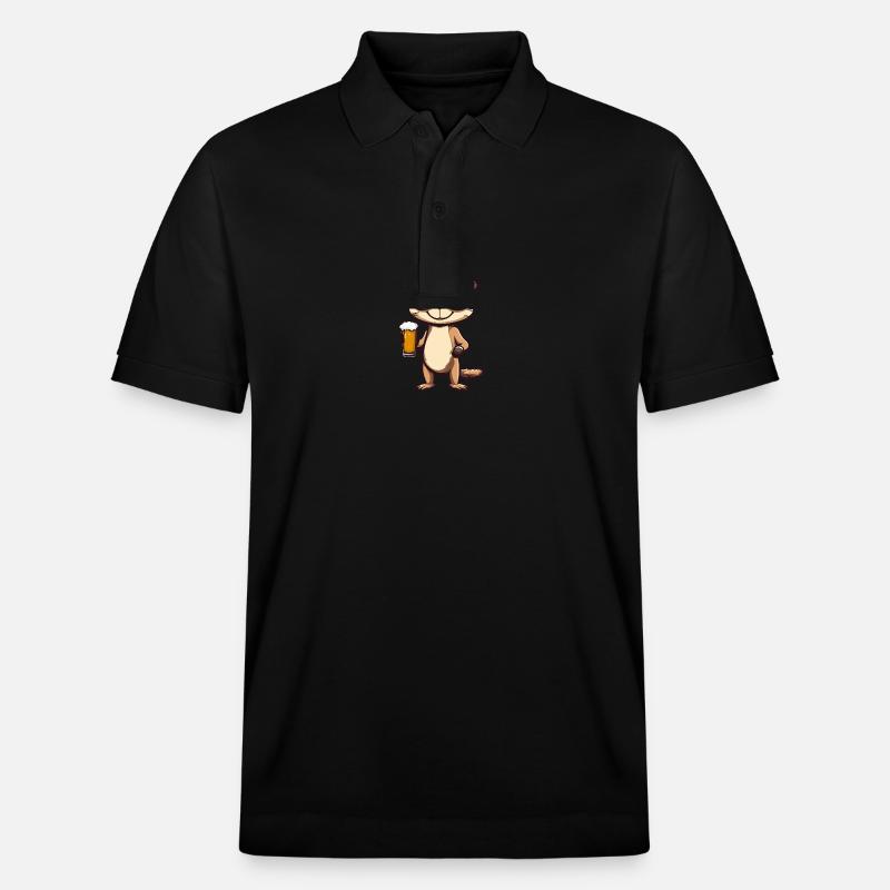 Erdmännchen Apres Ski Bier Comic - Stanley/Stella Unisex Bio-Poloshirt PREPSTER - Schwarz