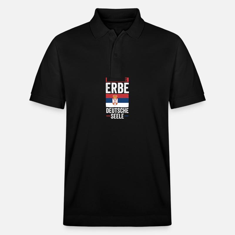 Serben Serbisch Deutschland Serbien - Stanley/Stella Unisex Bio-Poloshirt PREPSTER - Schwarz