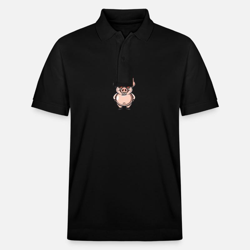 Schwein Cool Comic - Stanley/Stella Unisex Bio-Poloshirt PREPSTER - Schwarz