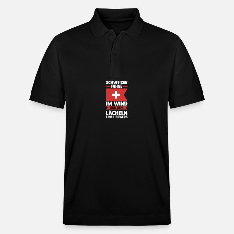 Schweizer Schweiz - Stanley/Stella Unisex Bio-Poloshirt PREPSTER - Schwarz