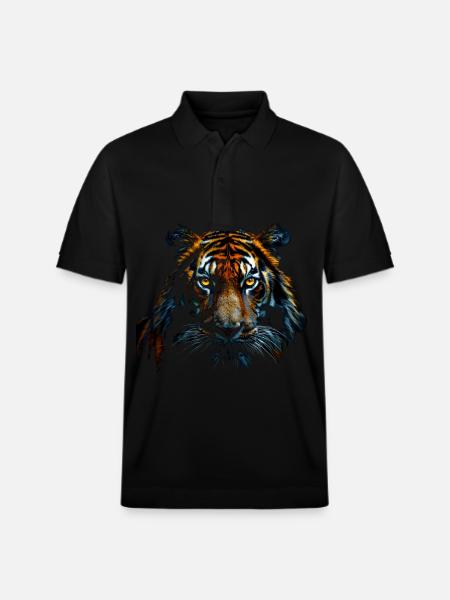 Tiger Face - Stanley/Stella Unisex Organic Polo Shirt PREPSTER - black