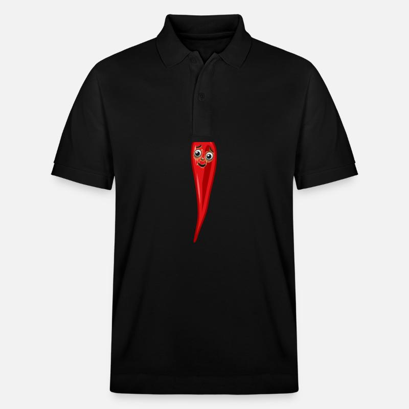 Chilischote Peperoni Küche Köche Koch - Stanley/Stella Unisex Bio-Poloshirt PREPSTER - Schwarz