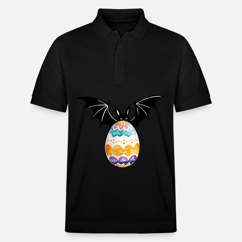 Fledermaus Ostern Wasserfarben - Stanley/Stella Unisex Bio-Poloshirt PREPSTER - Schwarz