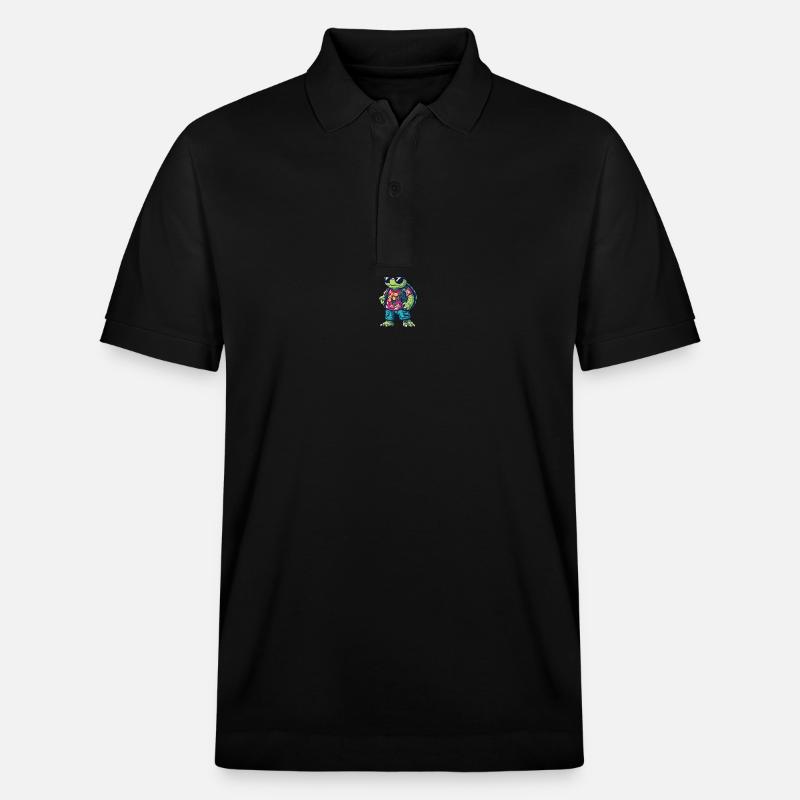 Schildkröte Comic Cool Sommer - Stanley/Stella Unisex Bio-Poloshirt PREPSTER - Schwarz