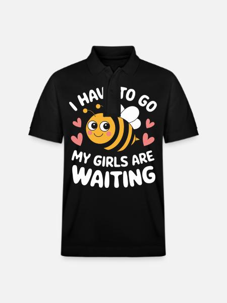 honey bee beekeeper bees bee - Stanley/Stella Unisex Organic Polo Shirt PREPSTER - black