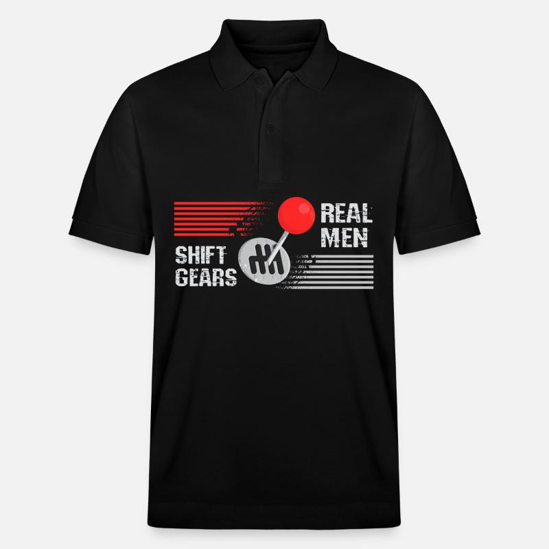 Echte Männer schalten - Stanley/Stella Unisex Bio-Poloshirt PREPSTER - Schwarz