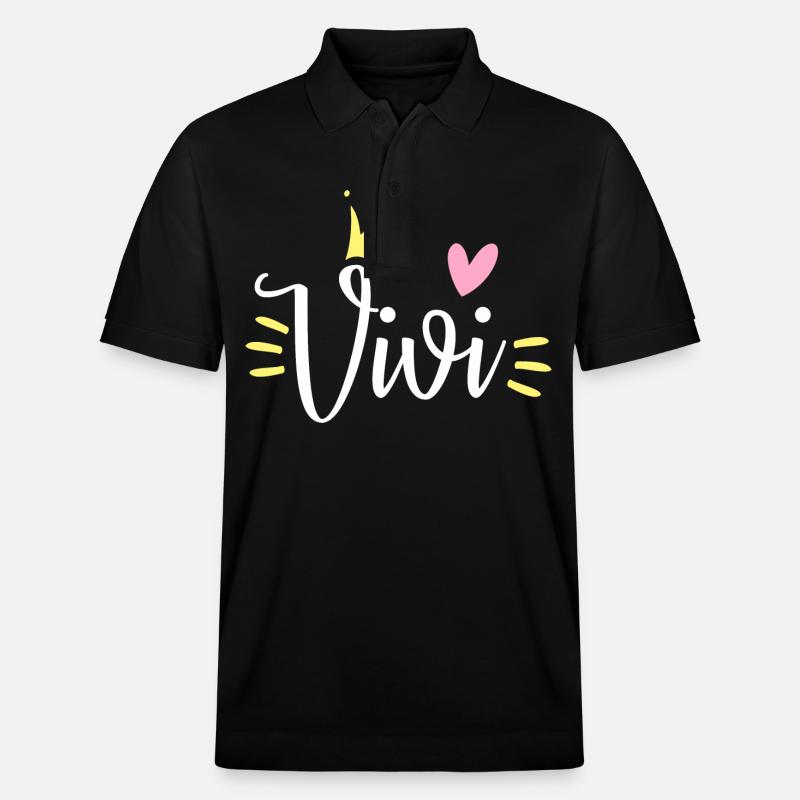 Couronne de nom Vivi - Polo PREPSTER bio Stanley/Stella Unisexe - noir