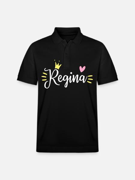 Regina Name Crown - Stanley/Stella Unisex Organic Polo Shirt PREPSTER - black