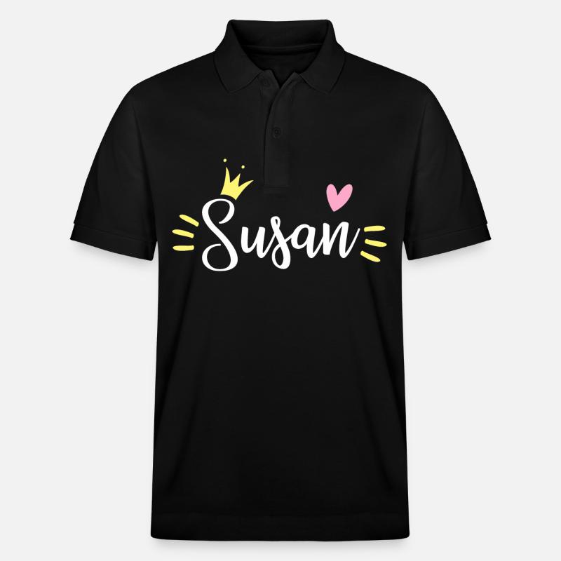 Susan Name Krone - Stanley/Stella Unisex Bio-Poloshirt PREPSTER - Schwarz