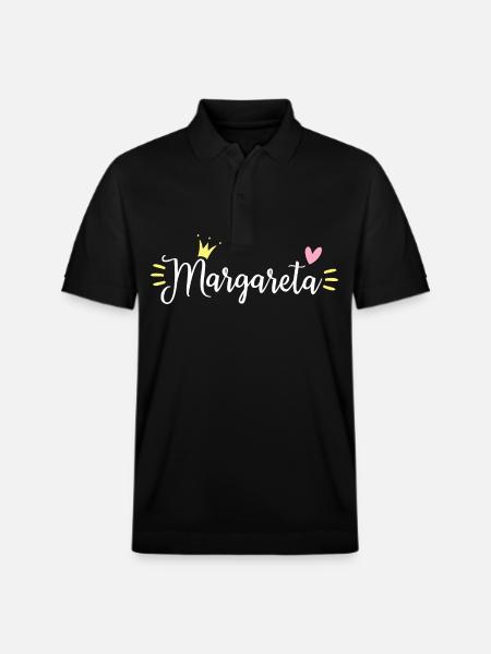 Margareta Name Crown - Stanley/Stella Unisex Organic Polo Shirt PREPSTER - black