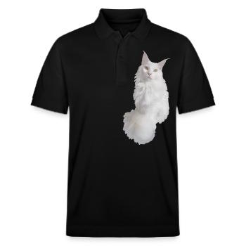 Maine coon weiß - Stanley/Stella Unisex Bio-Poloshirt PREPSTER - Schwarz - Vorne - Roxy (174cm) & Andy (188cm)