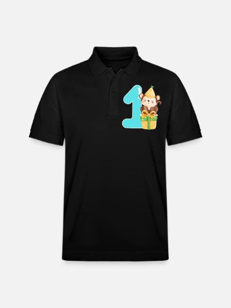 1st birthday. first birthday - Stanley/Stella Unisex Organic Polo Shirt PREPSTER - black
