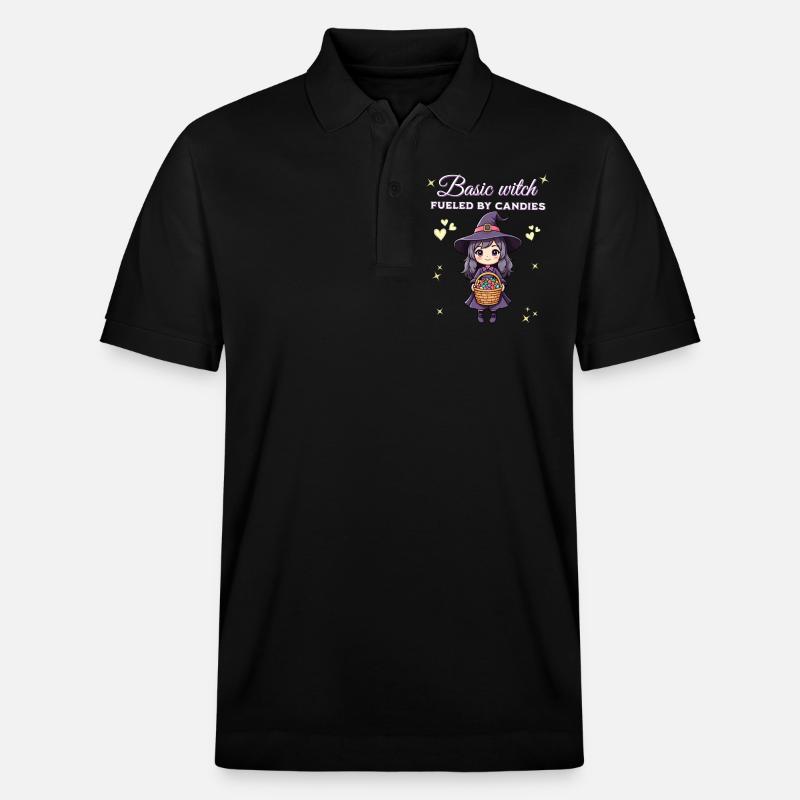Basic witch fueled by candies - Stanley/Stella Unisex Organic Polo Shirt PREPSTER - black