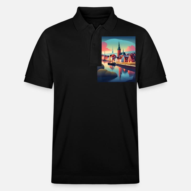Eine Stadt in Dänemark - Stanley/Stella Unisex Bio-Poloshirt PREPSTER - Schwarz