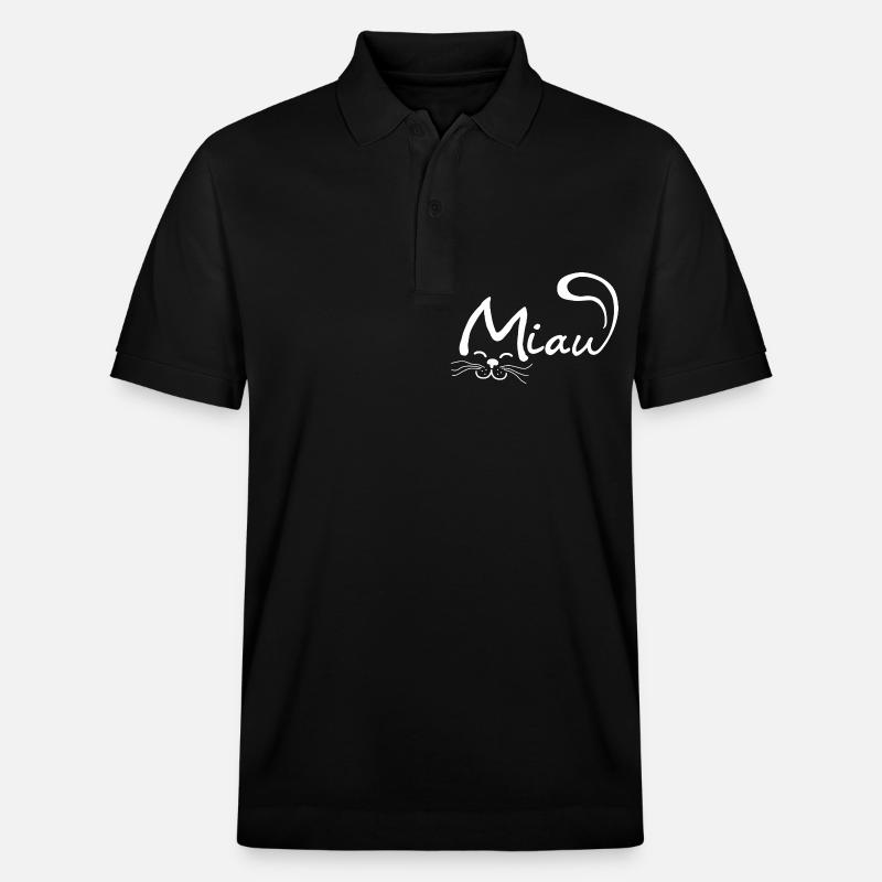 Miau Katze - Stanley/Stella Unisex Bio-Poloshirt PREPSTER - Schwarz