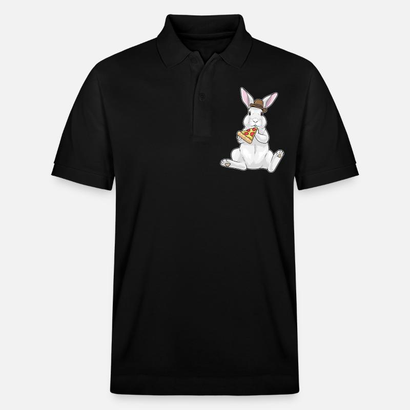 Pizza lapin - Polo PREPSTER bio Stanley/Stella Unisexe - noir