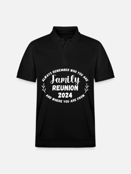 Family Reunion 2024 - Stanley/Stella Unisex Organic Polo Shirt PREPSTER - black