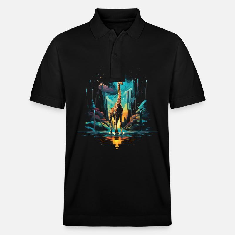 Girafe, Animaux, Faune - Polo PREPSTER bio Stanley/Stella Unisexe - noir