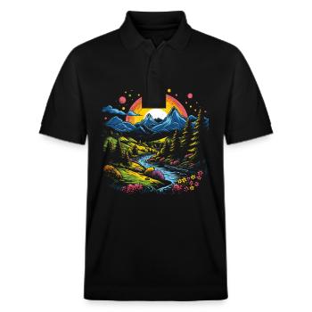 Paysage Allemand Nature - Polo PREPSTER bio Stanley/Stella Unisexe - noir - Devant - Roxy (174cm) & Andy (188cm)