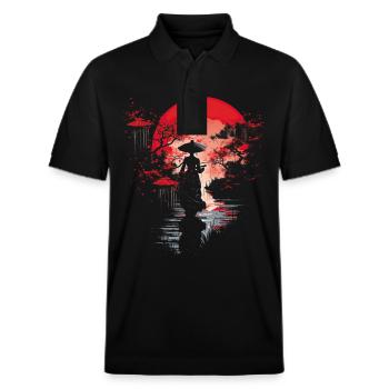Geisha Kyoto Kimono Culture Sanctuaire Anime Samouraï - Polo PREPSTER bio Stanley/Stella Unisexe - noir - Devant - Roxy (174cm) & Andy (188cm)