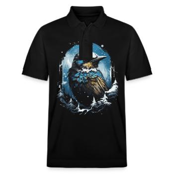 Majestic Bird Illustration Bird Lover - Stanley/Stella Unisex Organic Polo Shirt PREPSTER - black - Front - Roxy (174cm) & Andy (188cm)