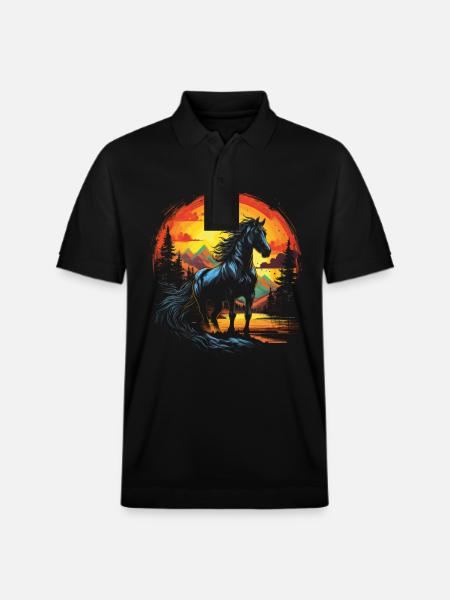 Cheval, Nature, Wilderness - Polo PREPSTER bio Stanley/Stella Unisexe - noir