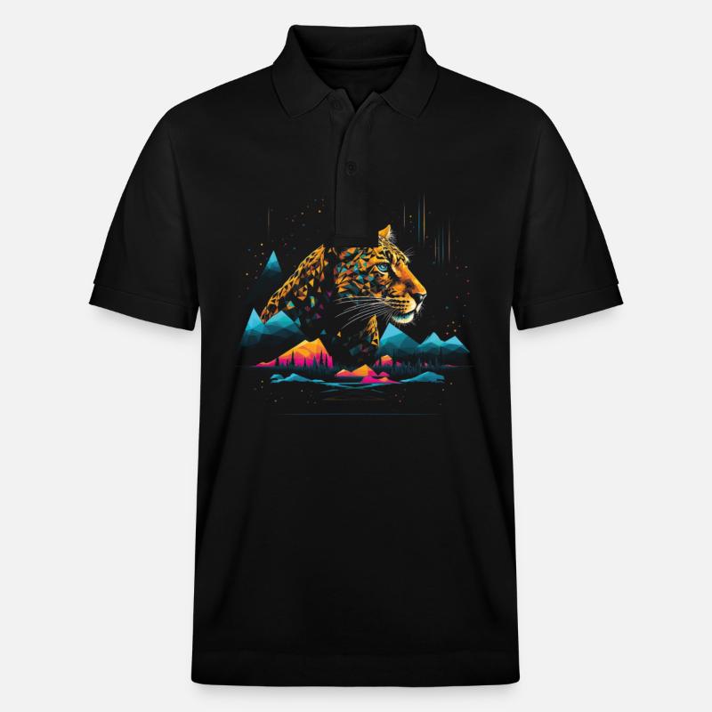 Leopard Tier - Stanley/Stella Unisex Bio-Poloshirt PREPSTER - Schwarz