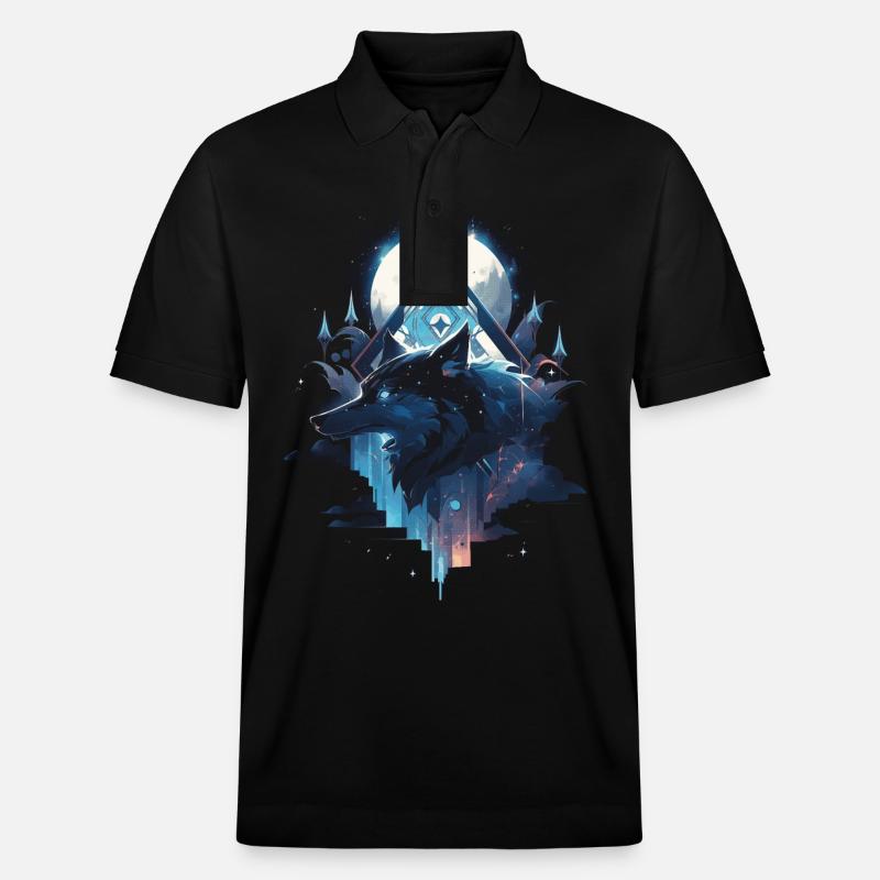 Majestätischer Wolf Wölfe - Stanley/Stella Unisex Bio-Poloshirt PREPSTER - Schwarz
