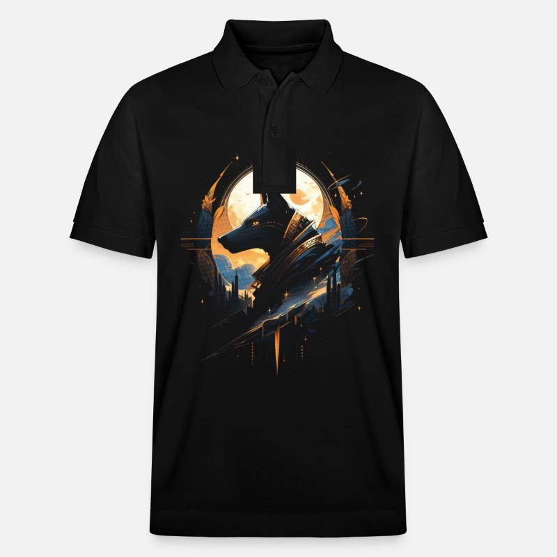 Anubis Gott Gaming Ägypter - Stanley/Stella Unisex Bio-Poloshirt PREPSTER - Schwarz
