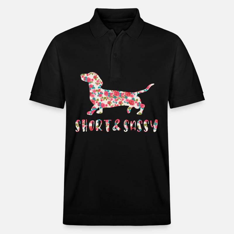 Petit teckel effronté fleuri - Polo PREPSTER bio Stanley/Stella Unisexe - noir